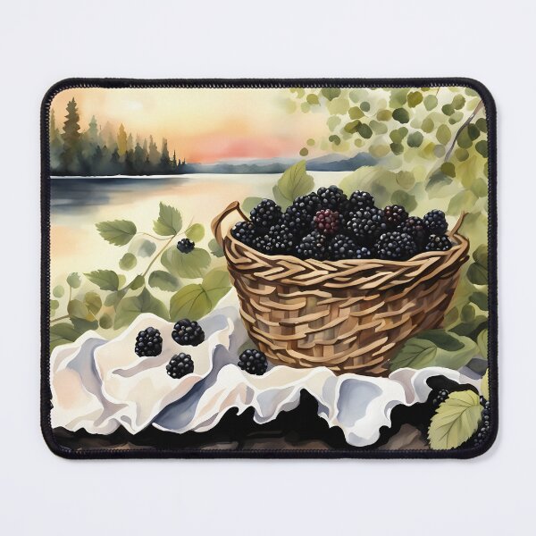Item preview, Basket of Blackberries by Lake designed and sold by CalmnessbyChoice.