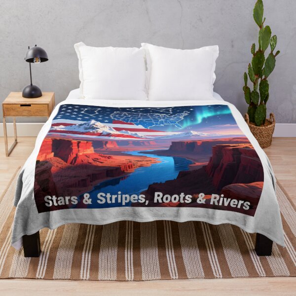 Item preview, Stars and Stripes, Roots & Rivers | Patriotic American Landscape | National Parks Tribute Art designed and sold by ThreadEclectic.