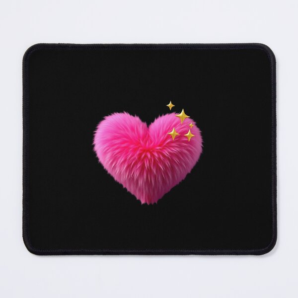 Item preview, Fluffy Pink Heart with Golden Sparkles – Magical Softness and Vibrant Love designed and sold by PixelVibe782.