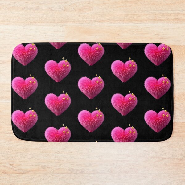Item preview, Fluffy Pink Heart with Golden Sparkles – Magical Softness and Vibrant Love designed and sold by PixelVibe782.