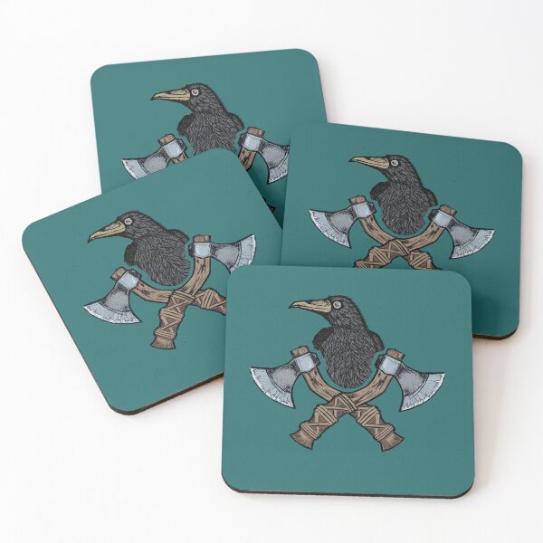 Item preview, Mystical crow with crossed axes — fierce, dark, and powerful design designed and sold by Half Mess.