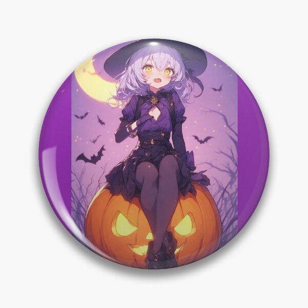 Item preview, Halloween Anime Girl Purple Background designed and sold by ArtsJulian.