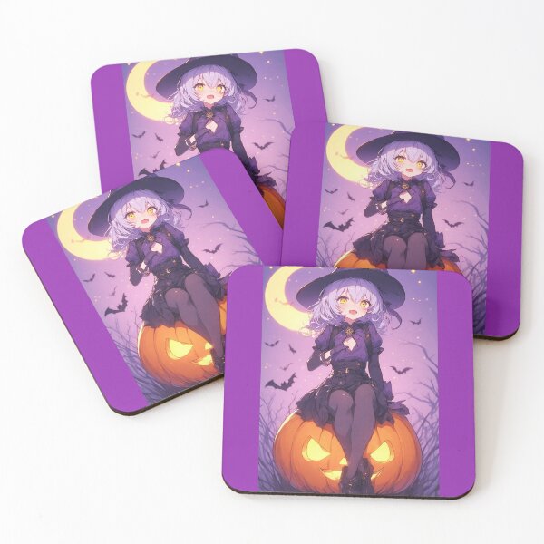 Item preview, Halloween Anime Girl Purple Background designed and sold by ArtsJulian.