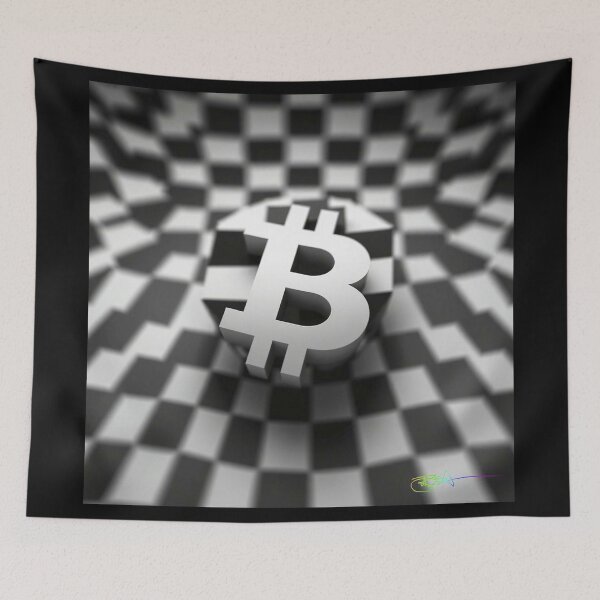 Item preview, Checker Swell — Black & White Bitcoin Op Art designed and sold by Benito Del Ray.
