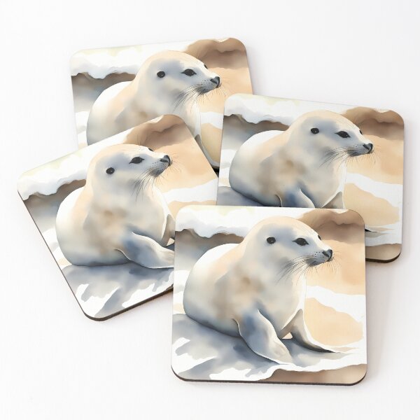 Item preview, White Seal on Ocean Beach designed and sold by CalmnessbyChoice.