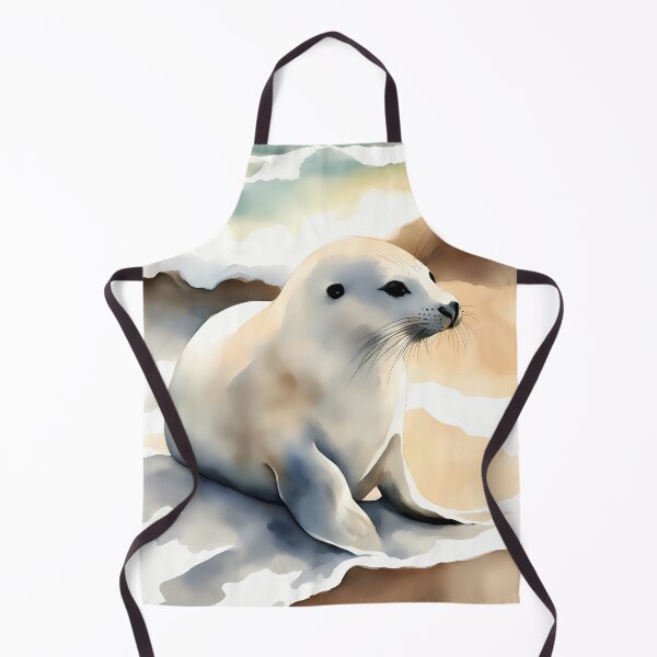Item preview, Foca blanca en la playa del océano designed and sold by CalmnessbyChoice.