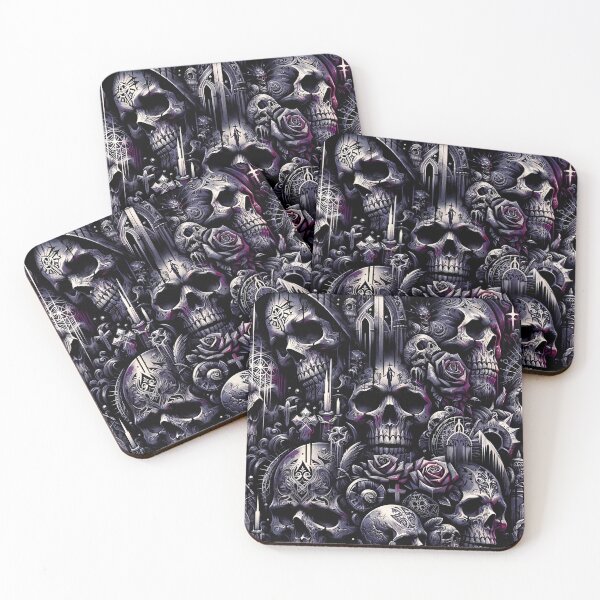 Item preview, Dark Gothic Skull Baroque Macabre Art Print designed and sold by PinUpPizzazz.