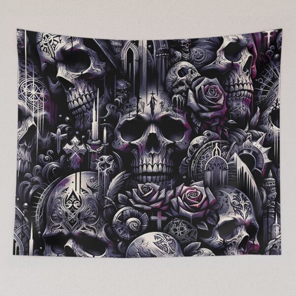 Item preview, Dark Gothic Skull Baroque Macabre Art Print designed and sold by PinUpPizzazz.