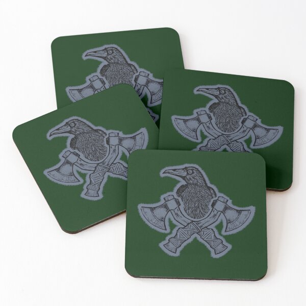 Item preview, Mystical crow with crossed axes — fierce, dark, and powerful design designed and sold by Half Mess.