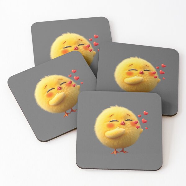 Item preview, Fluffy Yellow Kissing Character – Cute Emoji Sending Love designed and sold by PixelVibe782.