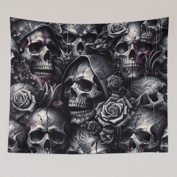 Item preview, Dark Gothic Skull Baroque Macabre Art Print designed and sold by PinUpPizzazz.