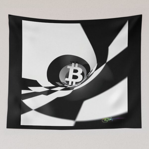 Item preview, Monochrome Pulse — Bitcoin Op Art Design designed and sold by Benito Del Ray.