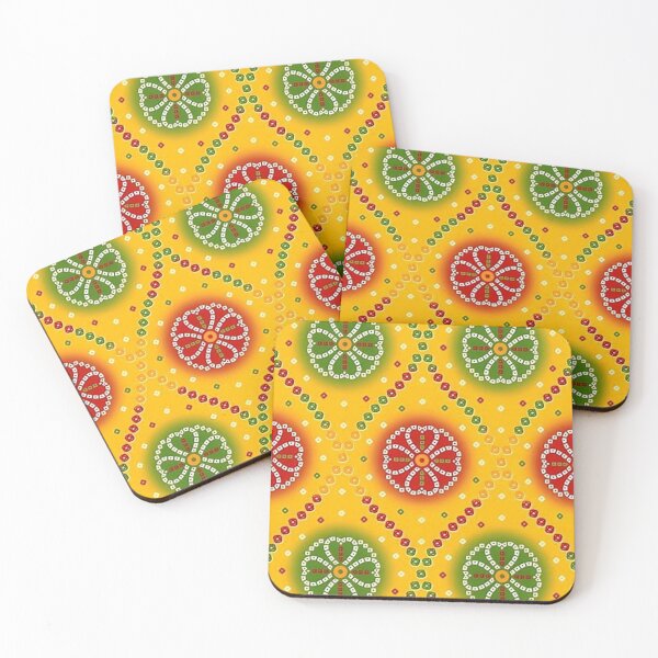 Item preview, Yellow Mandala Floral Pattern – Vibrant Indian Boho Design designed and sold by Kruti Collection.