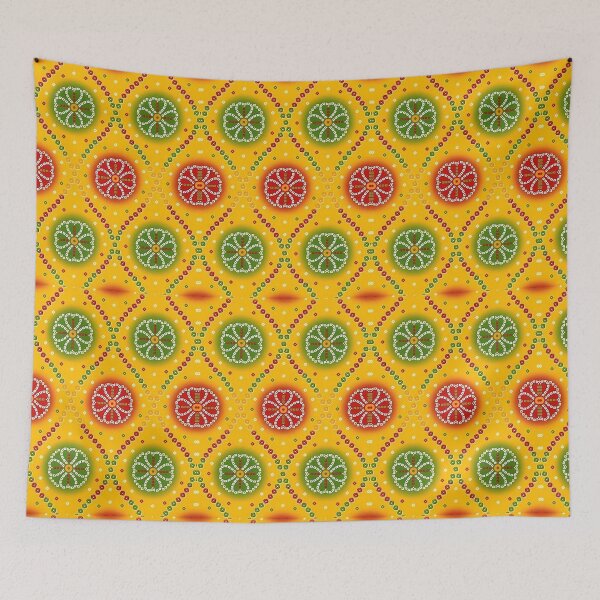 Item preview, Yellow Mandala Floral Pattern – Vibrant Indian Boho Design designed and sold by Kruti Collection.