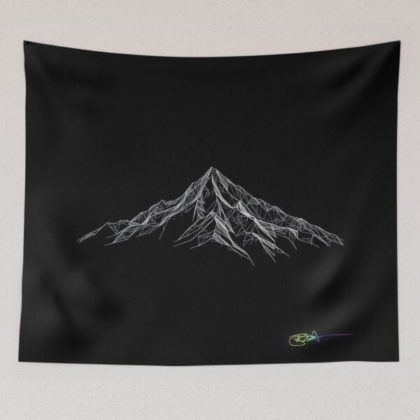Item preview, Silent Summits — Black & White Mountain Op Art designed and sold by Benito Del Ray.