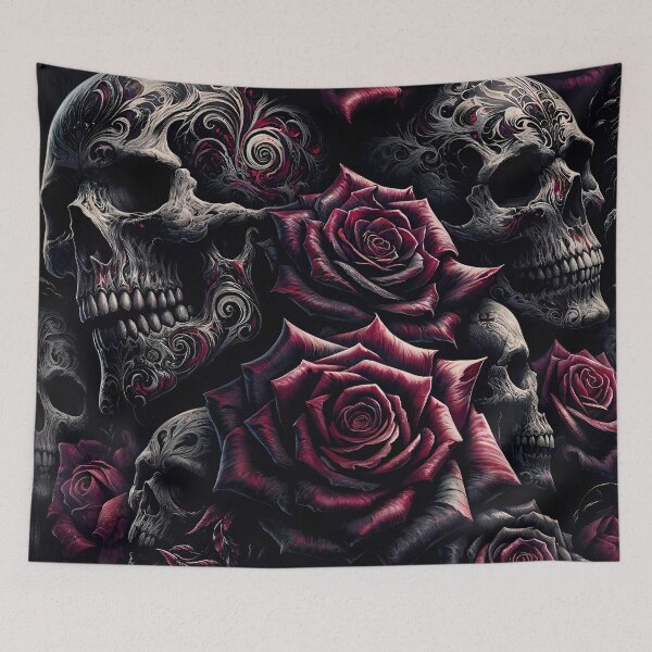 Item preview, Dark Gothic Skull Baroque Macabre Art Print designed and sold by PinUpPizzazz.