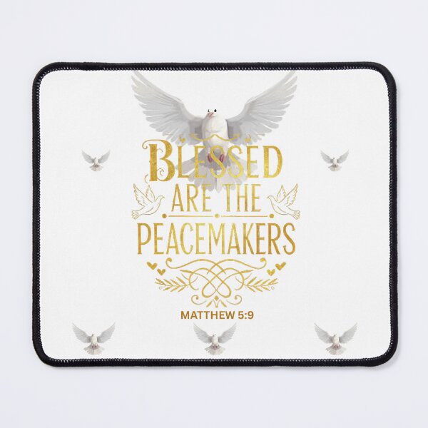 Item preview, Blessed Are The Peacemakers Matthew 5:9 | Gold & White Dove Christian Art designed and sold by PatriotPrint.