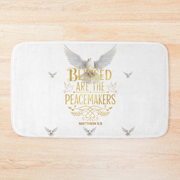 Item preview, Blessed Are The Peacemakers Matthew 5:9 | Gold & White Dove Christian Art designed and sold by PatriotPrint.