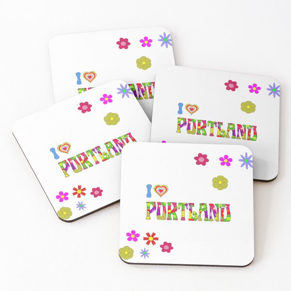 Item preview, I Love Portland Retro Floral Design – Colorful Groovy 70s Art designed and sold by DeeLulu.