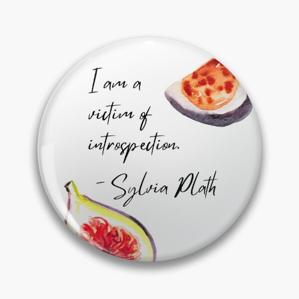 Item preview, Sylvia Plath's Fig Watercolor quote - "Victim of introspection." (Black ver.) designed and sold by gibbianne.