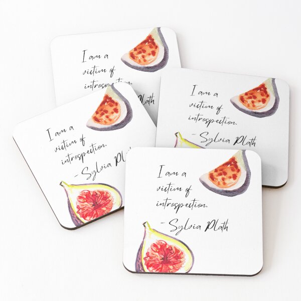 Item preview, Sylvia Plath's Fig Watercolor quote - "Victim of introspection." (Black ver.) designed and sold by gibbianne.