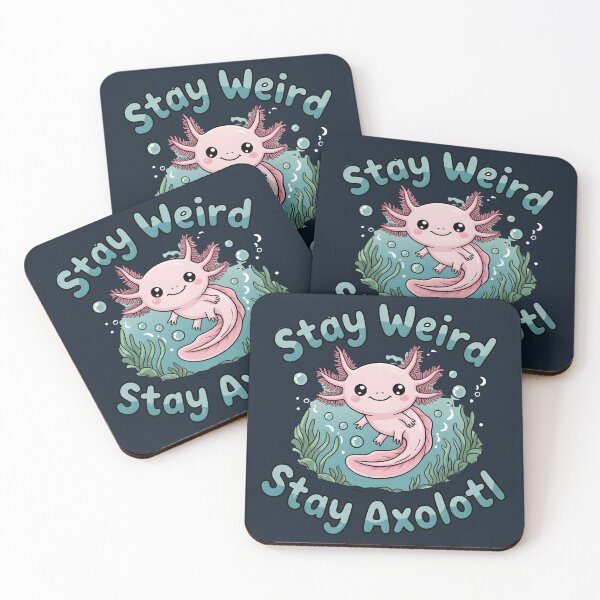 Aperçu de l'œuvre Restez bizarre, restez axolotl Axolotl kawaii mignon pour les amoureux de la nature créée et vendue par Logiprint.