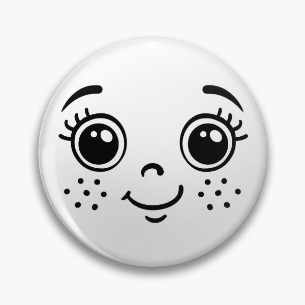 Item preview, Cute Kawaii Freckled Vintage Doll Smiley Face designed and sold by RojoyDesigns.