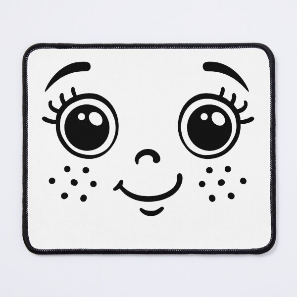 Item preview, Cute Kawaii Freckled Vintage Doll Smiley Face designed and sold by RojoyDesigns.