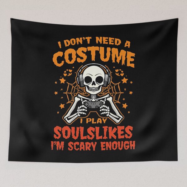 Item preview, Halloween Skeleton Gamer designed and sold by I-wanna-T-shirt.