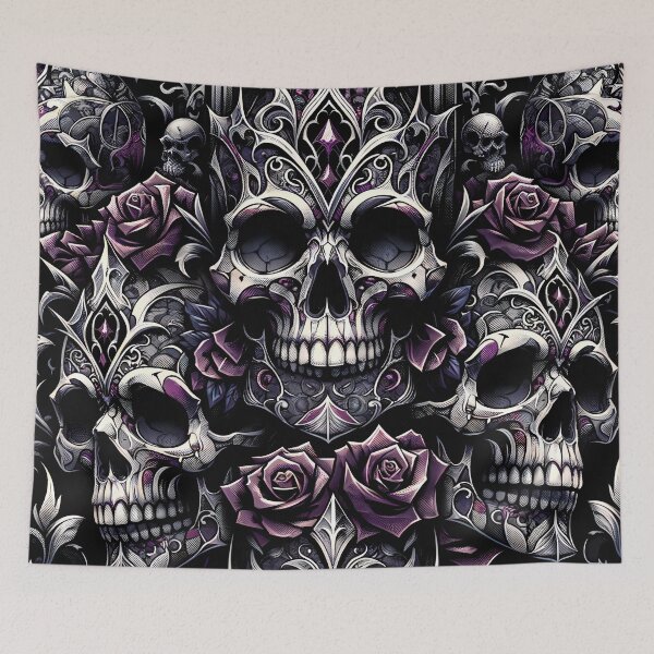 Item preview, Dark Gothic Skull Baroque Macabre Art Print designed and sold by PinUpPizzazz.