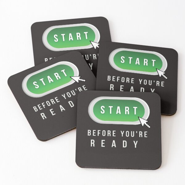 Item preview, Start Before You're Ready- Minimalist Green Motivational Quote Design designed and sold by MilabArt.