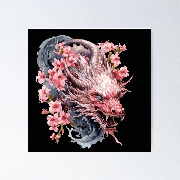 Item preview, Cherry Blossom Dragon in Watercolor Fury designed and sold by Daagath.