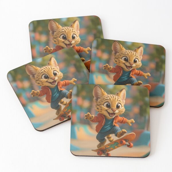 Item preview, Skater Serval  designed and sold by Sillytoe.