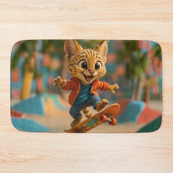 Item preview, Skater Serval  designed and sold by Sillytoe.