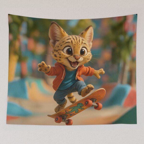 Item preview, Skater Serval  designed and sold by Sillytoe.