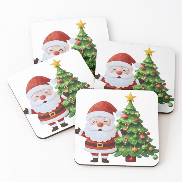 Item preview, Faux Crochet Santa Claus and Christmas Tree PNG | Cozy Winter Sublimation Design designed and sold by Ellen'Studio.