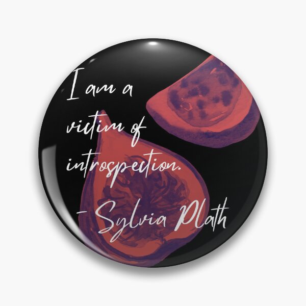 Item preview, Sylvia Plath's Fig Watercolor poetry quote - "Victim of introspection." (White ver.) designed and sold by gibbianne.
