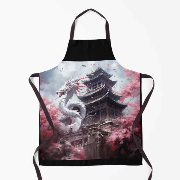 Item preview, White Temple Dragon Among Cherry Blossoms Japan Style designed and sold by Daagath.