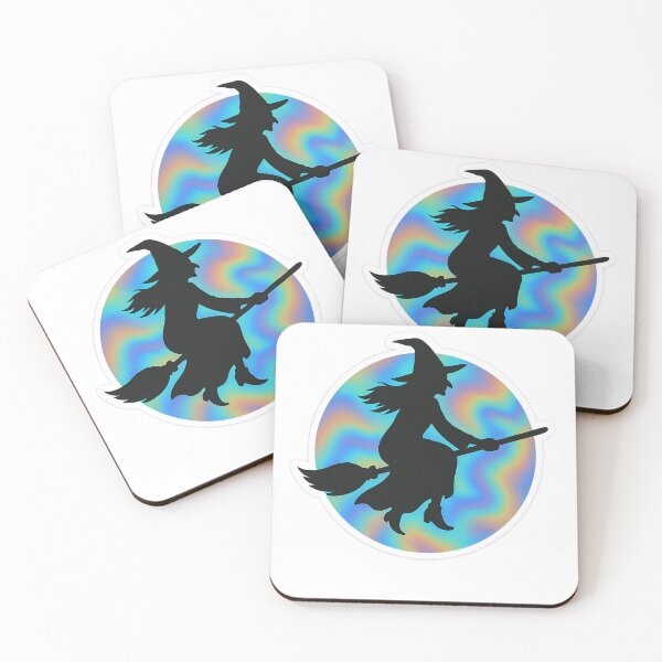 Item preview, Holographic Witch Silhouette – Magical Halloween Glow designed and sold by ceksdesign.
