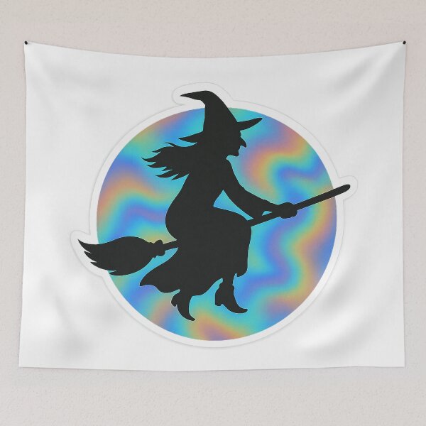 Item preview, Holographic Witch Silhouette – Magical Halloween Glow designed and sold by ceksdesign.