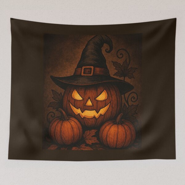 Item preview, Witch’s Pumpkin Glow – Vintage Halloween Jack-O’-Lantern Art designed and sold by Painted Moon by Luna Bee™.
