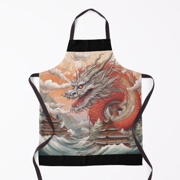Item preview, Crimson Storm Dragon Over Ancient Waters Dragon Japan Style designed and sold by Daagath.