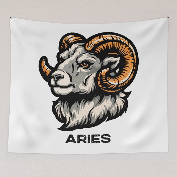 Item preview, Fierce Aries Ram – Zodiac Power in Bold Vector designed and sold by ForeverPrintsOK.