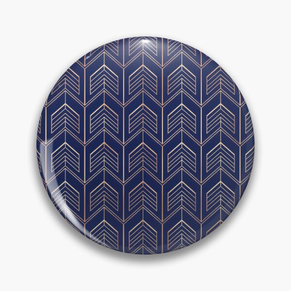 Item preview, Elegant Art Deco Rose Gold Geometric Pattern on Navy Blue designed and sold by RGShirtWorks.