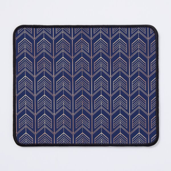 Item preview, Elegant Art Deco Rose Gold Geometric Pattern on Navy Blue designed and sold by RGShirtWorks.
