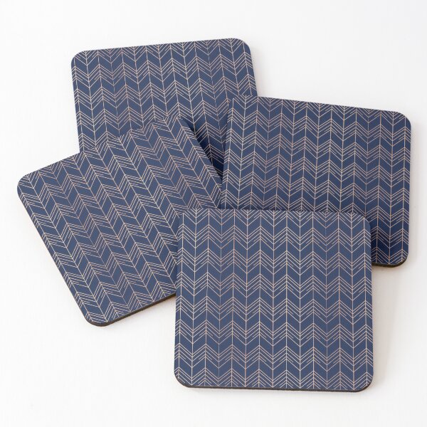 Item preview, Elegant Navy Blue and Rose Gold Chevron Pattern designed and sold by RGShirtWorks.