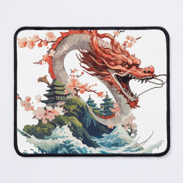 Item preview, Crimson Sea Dragon Rises Over Blossom Island Dragon Japan Style  designed and sold by Daagath.