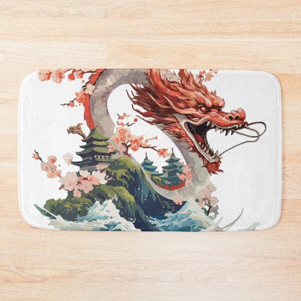 Item preview, Crimson Sea Dragon Rises Over Blossom Island Dragon Japan Style  designed and sold by Daagath.
