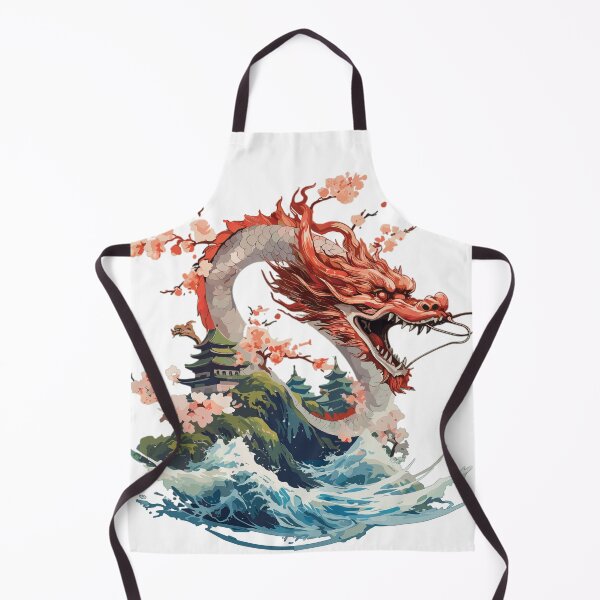 Item preview, Crimson Sea Dragon Rises Over Blossom Island Dragon Japan Style designed and sold by Daagath.