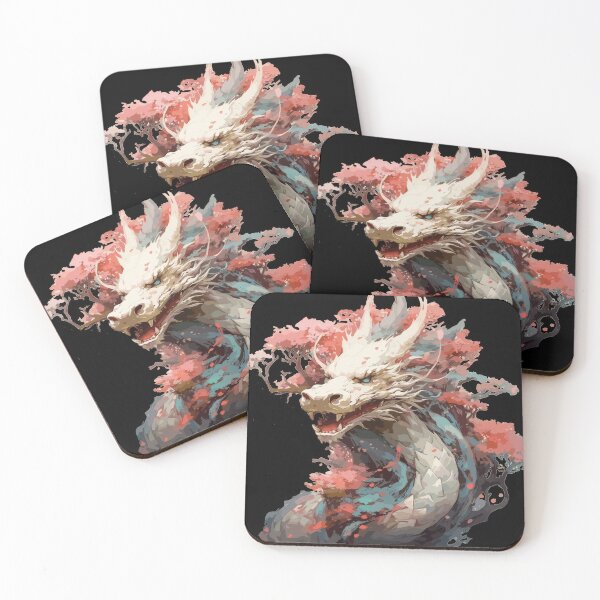 Item preview, Celestial White Dragon Among Cherry Blossoms Dragon Japan Style  designed and sold by Daagath.